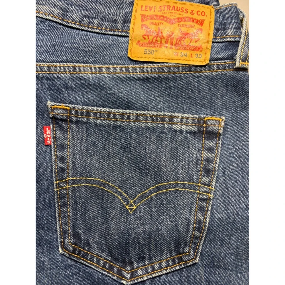 Levi's 550 Relaxed Fit Jeans Mens 36x30 Blue Denim Tapered Made in Mexico